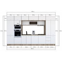 Bucatarie ZONE A 400 FRONT MDF K002 / decor 263